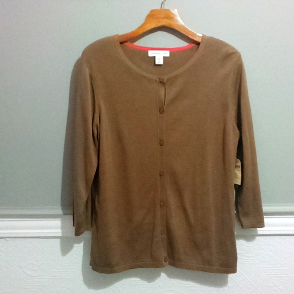 Silk Cotton cardigan, brand new with tag, never worn, medium, 10-12, brown